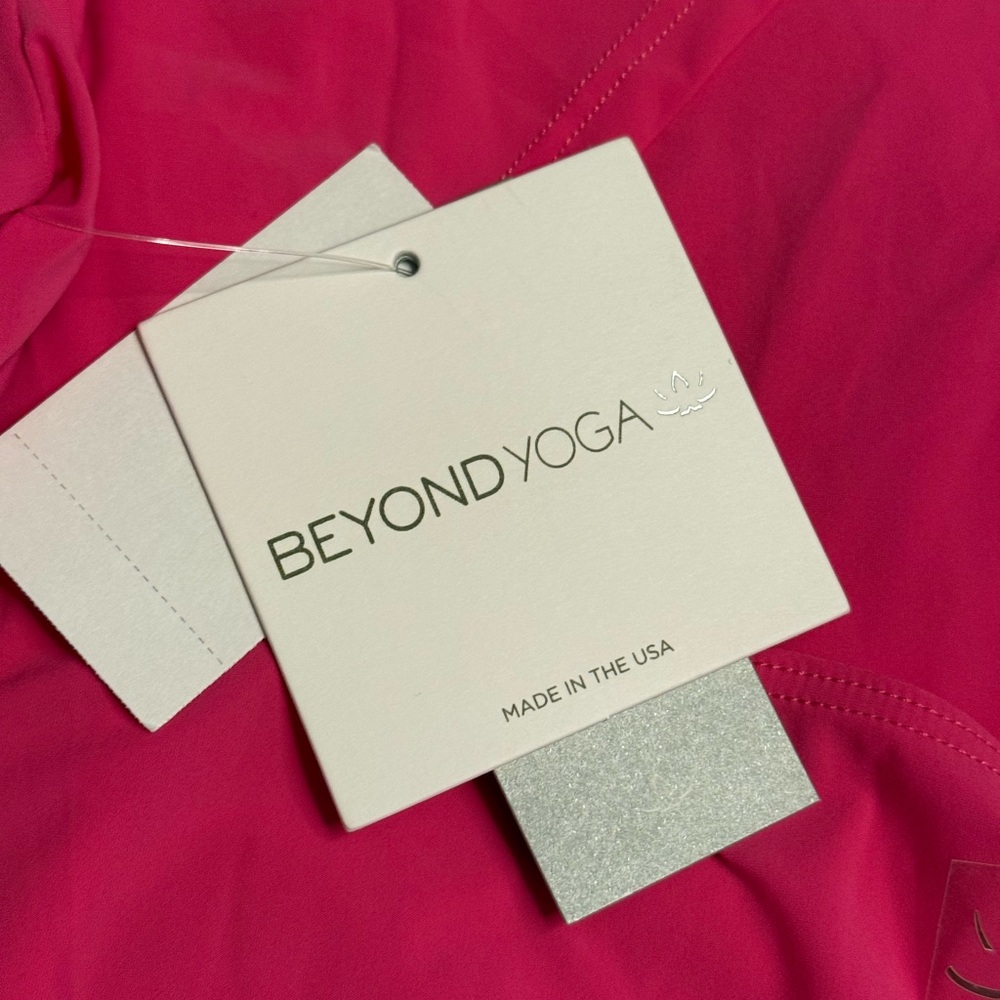 Beyond Yoga open back crop top long sleeve  pink LARGE athleisure barbiecore - Picture 7 of 11